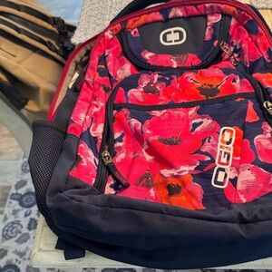 OGIO Floral Backpack - Red and Black